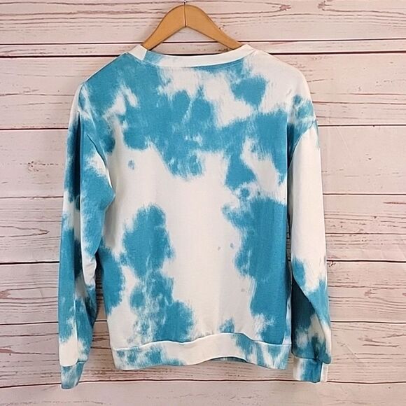 COCA-COLA WHITE AND BLUE TIE-DYE SOFT DRINK OF THE SUMMER SWEATER - Picture 5 of 8